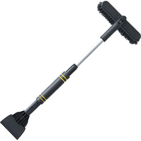 Souffleuse à neige télescopique pour voiture avec brosse anti-rayures et tête pivotante à 360 degrés Tête pivotante avec poignée (noire) (1/5)
