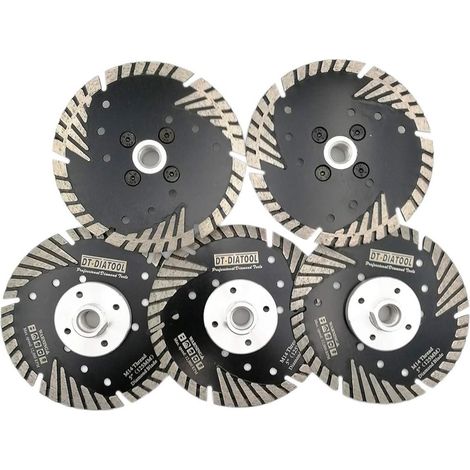 5 Pièces - Disque à Tronçonner - Lame Diamantée - Coupe et Meulage Béton Marbre Granit Usage Sec Humide Gris 125x2,4 cm (1/5)