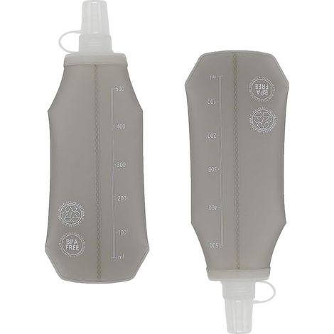 500 ml weiche Sport-Trinkflasche, faltbare, weiche Trinkflasche zum Laufen, Wandern, Trailrunning, Trekking, leichte und flexible Trinkflasche (grau) (1/5)