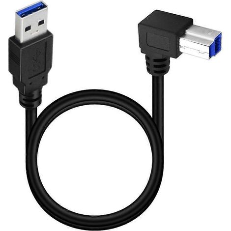 Câble USB 3.0 puissant, câble USB 3.0 A vers B, accessoires de câble de données USB - Coudé à gauche