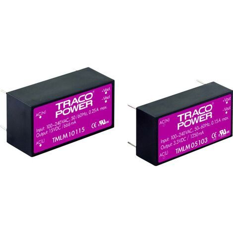 Alimentation CA/CC pour circuits imprimés TracoPower TMLM 04115 15 V/DC 0.267 A 4 W S95893 (1/2)