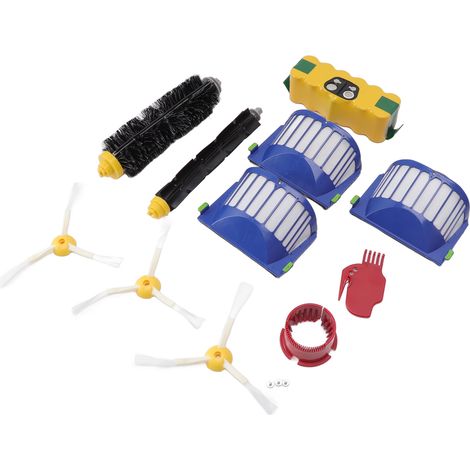 Kit de remplacement pour balai Roomba : batterie NiMH 14,4 V 3 500 mAh, brosse principale, brosse latérale et filtre. (1/5)