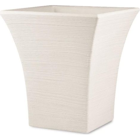 Vaso quadrato in resina Gardenia 50 cm. Bianco
