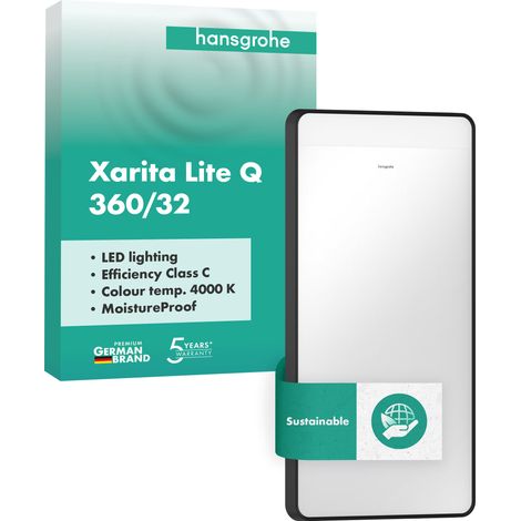 hansgrohe Xarita Lite Q Spiegel, horizontale LED-Belechtung, (1/5)