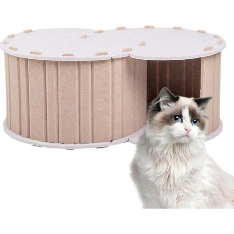 Tunnel pour chat - Grand tunnel en feutre avec griffoir amovible (1/5)