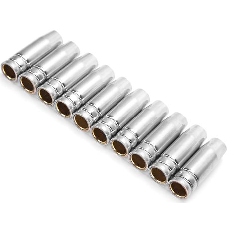 Lot de 10 embouts de buse à gaz pour brûleurs MAG/MIG MB15/MB14 en laiton de 12 mm. Accessoire de protection. (1/5)