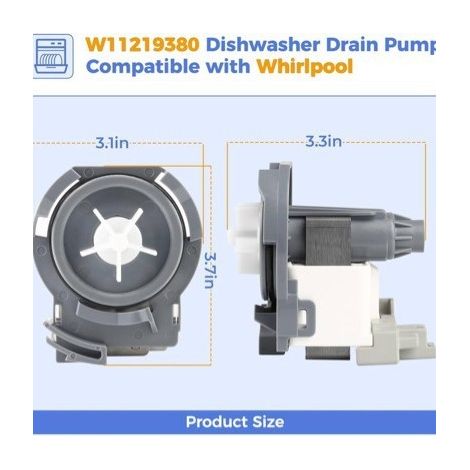 Die W11219380 ist für Whirlpool Geschirrspüler-Ablaufpumpen W10537634 und PS12583887 120V geeignet. (1/2)