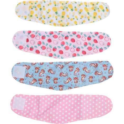 Couches lavables pour chiens, 4 pièces, bandes ventrales souples réutilisables pour hommes, couches enveloppantes pour chiots, soins post-chirurgicaux, soins des plaies, entraînement quotidien L (1/5)