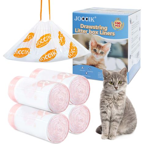 Lot de 100 sacs à litière avec cordon de serrage compatibles avec X/Max - Sacs à litière pour bacs à litière automatiques (1/5)