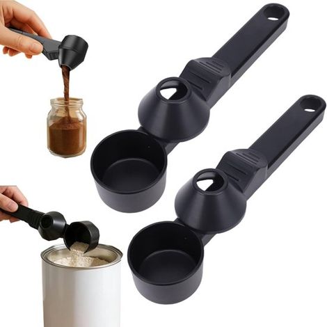 2 cucchiaini da caffè Cucchiaio a prova di perdite Cucchiaio dosatore per caffè Cucchiaio per polvere Inserto cucchiaio dosatore Cucchiaio per spezie con manico lungo Capacità 30 ml Per (1/5)