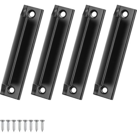 Poignée de Porte en Aluminium,4 Pièces Poignée D'armoire Incurvée Noire, Poignée de Porte de Patio Extérieure de Style Nordique pour Tiroir, Porte Coulissante, Porte, Balcon à la Maison (1/5)