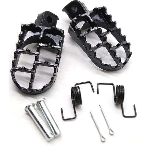 Kit de repose-pieds de rechange en aluminium noir pour Yamaha YZ125 YZ250 PW50 PW80 BW80 DT50 RT100 RT180 TT225S TT225T TTR110 TTR90 TW200 WR200 250 500 XT225 XT250 XT350 Dirt Bike (1/5)