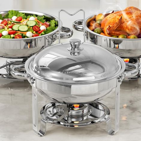 Runde Warmhaltebehälter, 5 Liter Fassungsvermögen, Speisenwärmer aus Edelstahl, für Caterer und Buffets - (1 Stück) (1/5)