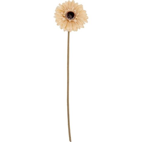 Cream Gerbera Stem Artificial Flower - Plastic - L11 x W11 x H53 cm - Cream