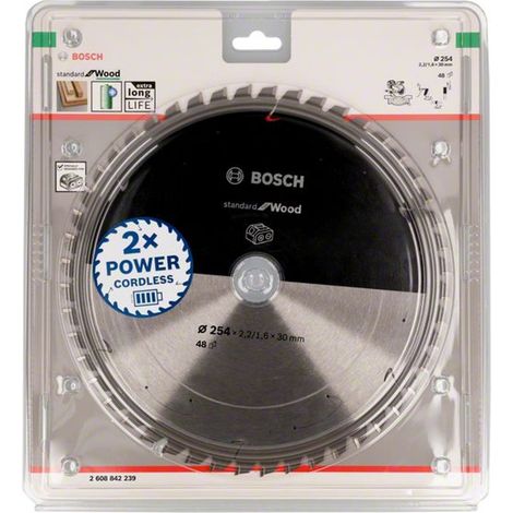 Bosch PRO Wood cordless Kreissägeblatt, 254 x 2,2 x 30 mm, T48