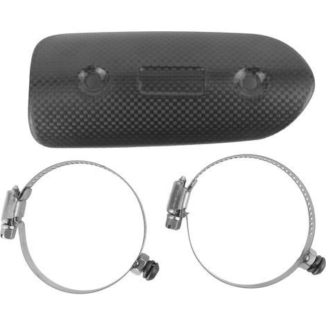 Couvercle Protection D'échappement Moto Universel Protecteur Bouclier Thermique de Tuyau Intermédiaire D'échappement. (1/5)