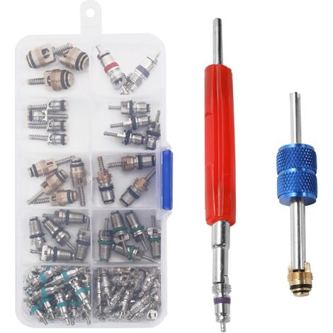 Kit de herramientas para la reparación y desmontaje de válvulas de aire acondicionado para automóviles: sellado preciso, reemplazo, mantenimiento, protección contra la corrosión y la presión. (1/5)