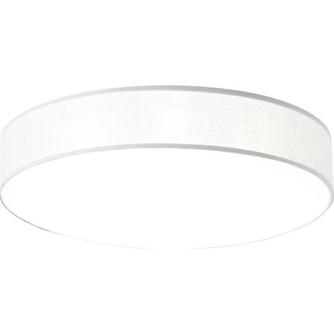 "Plafoniera CAPITAL in metallo e tessuto bianco 98 cm."