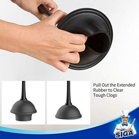 ZOLGINAH Ensemble de Déboucheur Ventouse et Brosse WC pour Le Nettoyage de la Salle de Bain, Noir, 1 Ensemble (1/5)