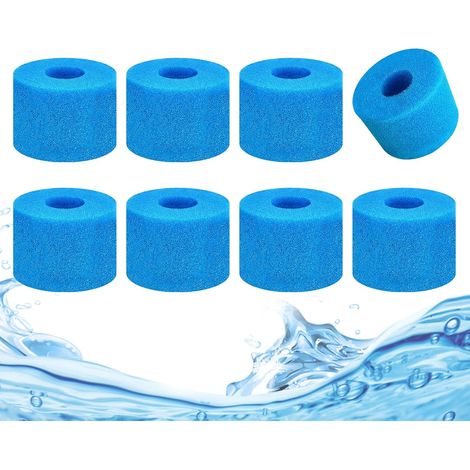 8 Stück Filterschwamm Typ S1 Schaum Poolfilter, Schwimmbad Filterschwamm, Typ S1 Filterschwammkartuschen Hochelastischer und wiederverwendbarer Schaum Poolfilter zur Poolreinigung (1/5)