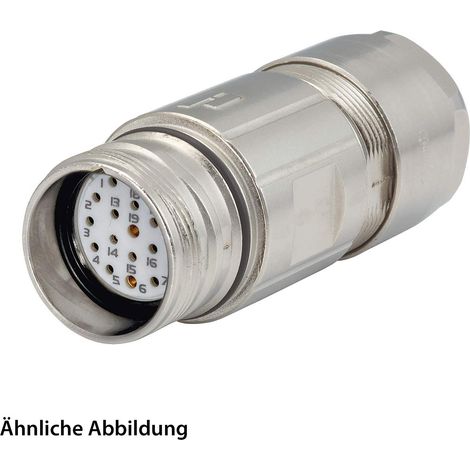 HUMMEL SET inkl. Kontakte M23 Signal Kupplungssteckverbinder, Löteinsatz gerade Polzahl 11+PE, Buchse Kabelabgang gerade, Klemmbereich 11,0mm - 17,0mm - 1 Stück