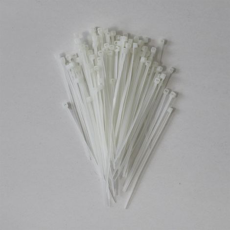 Lot de 100 serre-câbles en polyamide 100 x 2,5 mm Bords arrondis lisses autobloquants Transparent (1/5)
