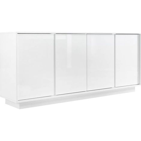 LYSIANE - Buffet 4 Portes Finition Blanc Laqué Brillant Weiss (1/3)