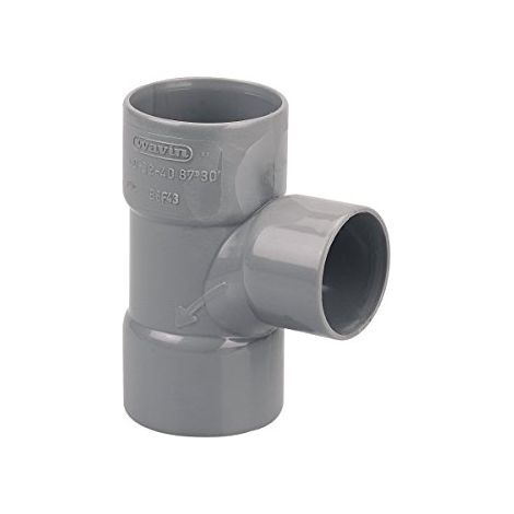 Wavin Té pie de cabra PVC doble Hembra 40/32 mm gris