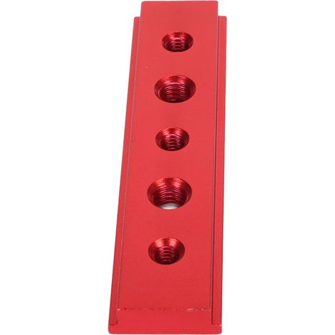 Rail de guidage à rainure en T de 100 mm avec trous, en alliage d'aluminium, pour scie circulaire électrique, fixation d'établi, rouge. (1/5)