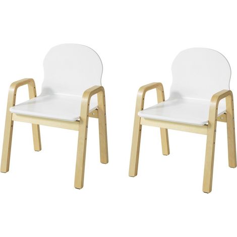 SoBuy Set of 2 Children Chairs, Wooden Kids Children Chair Stool, Height Adjustable,KMB24-WX2 (1/5)