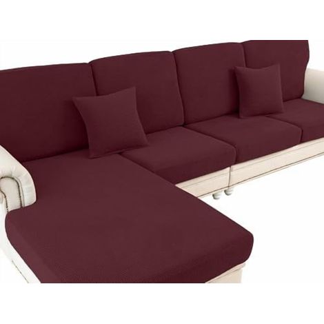 Housse de coussin élastique pour canapé, pour assise ou dossier, bordeaux – convient à la plupart des canapés et fauteuils.