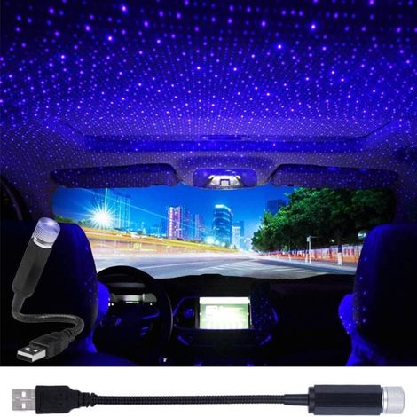 Veilleuse étoilée USB, lampe projecteur d'étoiles romantique réglable, lampe d'ambiance portable pour mur, voiture et maison