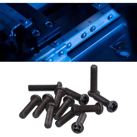 50 pièces vis à métaux tête cylindrique acier zingué noir filetage entier DIN 7985 M3x12 boulons fixation
