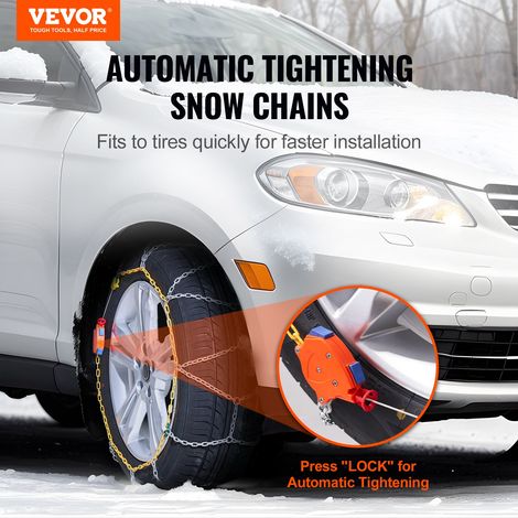 Chaînes à Neige 2PCs, Chaînes pour Pneus Antidérapantes, en Acier Allié au Manganèse, Conduite Sécuritaire, Accessoires d’Urgence p… (1/5)