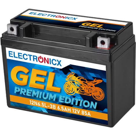 Electronicx GEL Batterie 12N6.5-BS 12V 6.5Ah – Wartungsfreie Starterbatterie für Motorrad, Roller & ATV - Premium Batterie 12V Wartungsfrei - Versand