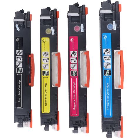 Lot de 4 cartouches de toner de remplacement 130A CF350A CF351A CF352A CF353A (noir, cyan, jaune, magenta) pour imprimante multifonction Pro Color MFP M177fw M176n M177 M176 (1/5)