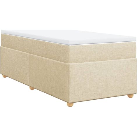 Maison Exclusive - Giroletto a Molle con Materasso Crema 90x200 cm inTessuto