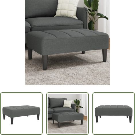 Repose-pied - Repose-pied gris foncé 77x55x31 cm tissu (1/5)