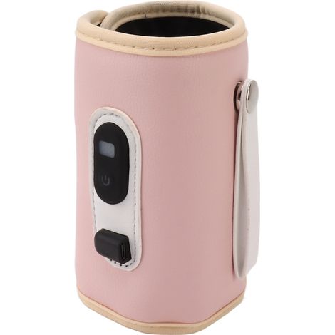 USB-beheizbare Babyflasche mit Digitalanzeige, 5 Geschwindigkeitsstufen, tragbar, zum Erwärmen von Muttermilch und Wasser, rosa (1/5)