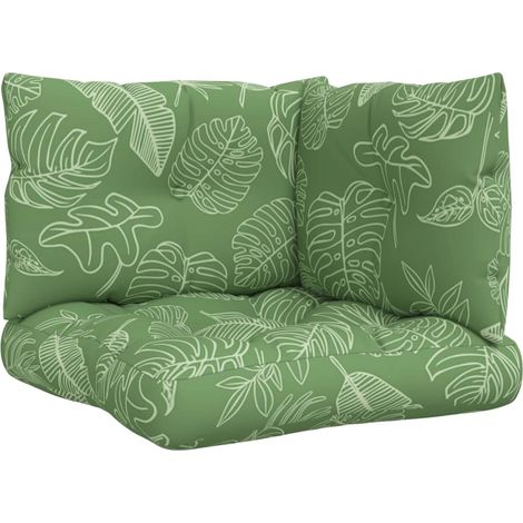 Coussins de palette lot de 3 motif de feuilles tissu Oxford (1/5)