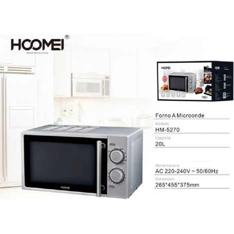 TrAdE Shop Traesio - Forno A Microonde Combinato + Grill 700 W 20 Litri Timer Funzione Scongelamento -