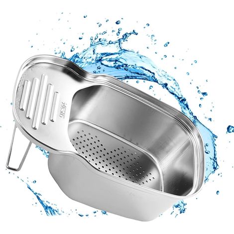 Panier filtre pour évier en acier inoxydable, plaque de drainage multifonction pour prévenir les obstructions