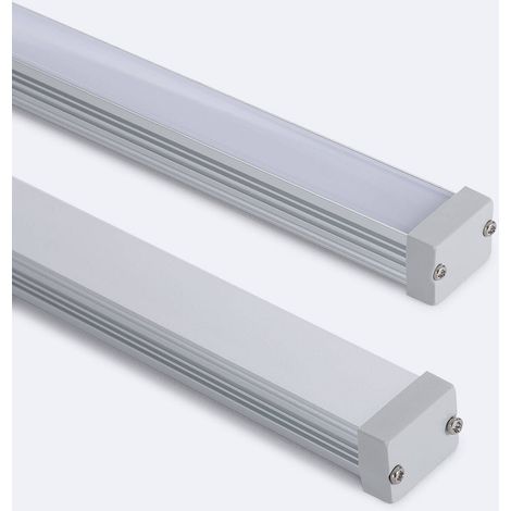 Profilo in Alluminio Stagno IP65 da Superficie 2m per Striscia LED fino a 10 mm Bianco traslucido Alluminio 2 m (1/3)