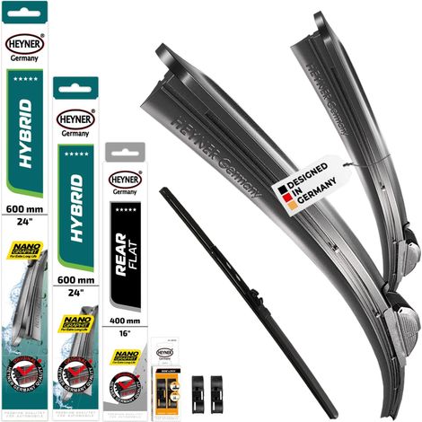 HEYNER® Scheibenwischer mit Heckwischer für VW CARAVELLE T5 (02.2003 - 11.2009) HYBRID Flachbalkenwischer