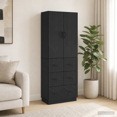 vidaXL Schrankset 2 pcs Schwarz 66 x 34,5 x 87 cm Holzwerkstoff (1/5)