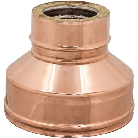 MAKA Riduzione Piatta Canna Fumaria Doppia Parete Aria Inox Rame Ø 180 a 150 mm (1/5)