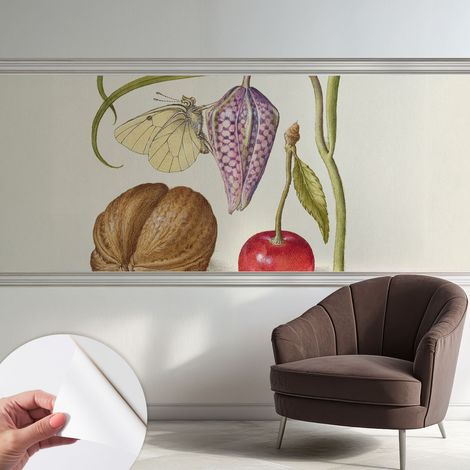 Papier peint autocollant avec imprimé pour cuisine facile à appliquer pour mur a motif Papillon et plantes 250x104 cm (1/5)