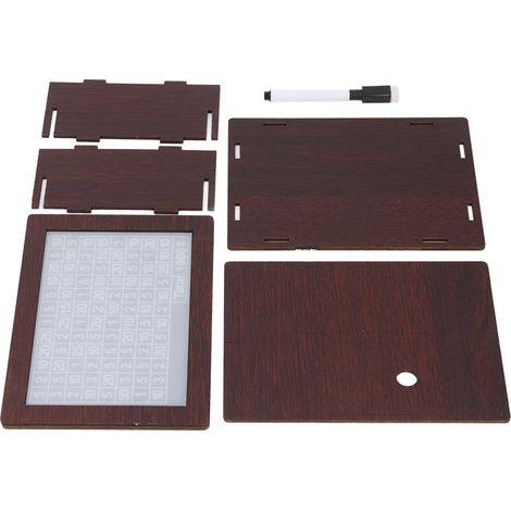 Coffret d'épargne avec compteur banque à pièces défis coffre fort cash rangement décor bois brun foncé tous âges 1000 dollars (1/5)