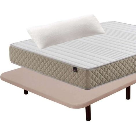Pack Ahorro Deluxe Descanso Completo 105x190 cm (colchón + Base Tapizada + Patas + Almohada) (1/4)
