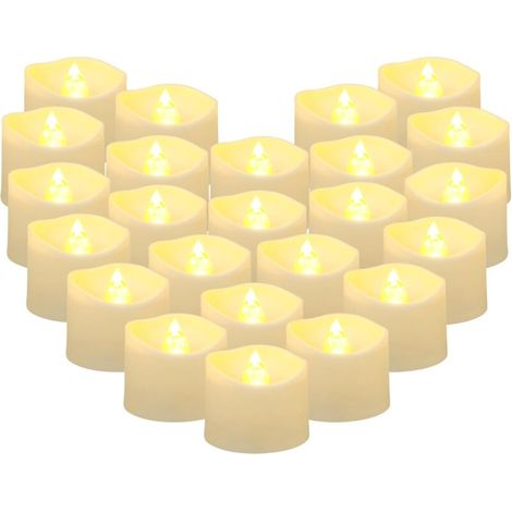 Bougies LED à flamme vacillante, lampes bougies clignotantes, bougies électriques, bougies de Noël, sapin de Noël, Pâques (24 pièces dans une boîte)